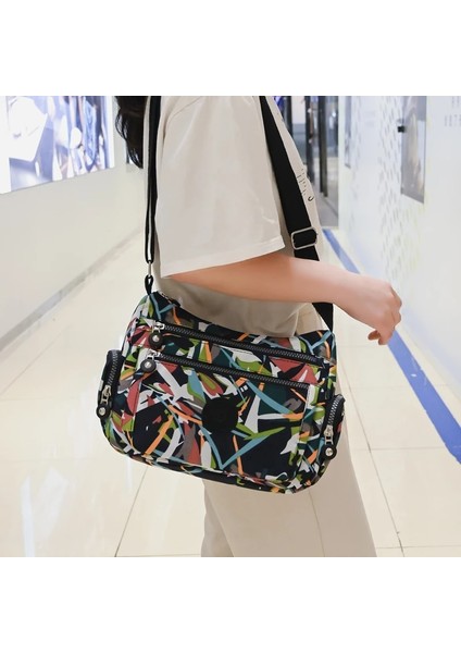 Siyah Stil Kırsal Tarzı Kumaş Crossbody Bayanlar Günlük Omuz Çantası Naylon Su Geçirmez Çanta Günlük Veya Kadınlar Alışveriş Seyahat Messengerbag (Yurt Dışından) modelleri