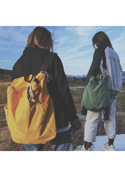 Yeşil Stil Yeni Moda Sırt Çantası Yüksek Kapasiteli Seyahat Sırt Çantası Dizüstü Tuval Kadın Sırt Çantası Kadın Gençler Için Schoolbag Kız Mochila Mujer (Yurt Dışından) modelleri
