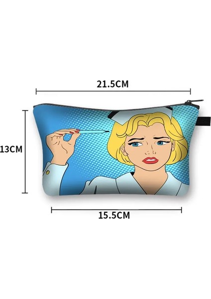 SHZBBLM29 Stili Afro Hemşire Enjeksiyon Bayanlar Kozmetik Çantası Güzel Hemşire Makyaj Çantaları Kadın Kozmetik Çantası Moda Saklama Çantası (Yurt Dışından)