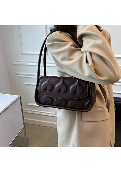 Beyaz Stil 27CMX14CMX9CM Kalp Şekli Baskı Kadın Çanta Ed Tasarımcı Lüks Bez Çanta Pu Deri Yüksek Li Yumuşak Çanta Yeni Moda Zarif (Yurt Dışından)