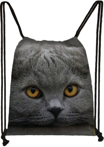 SKDBLACKCATS32 Stili Sevimli Siyah Kedi Ipli Çanta Kadın Alışveriş Çantaları Kanvas Seyahat Çantası Moda Saklama Torbaları Genç Kız Sırt Çantası (Yurt Dışından)