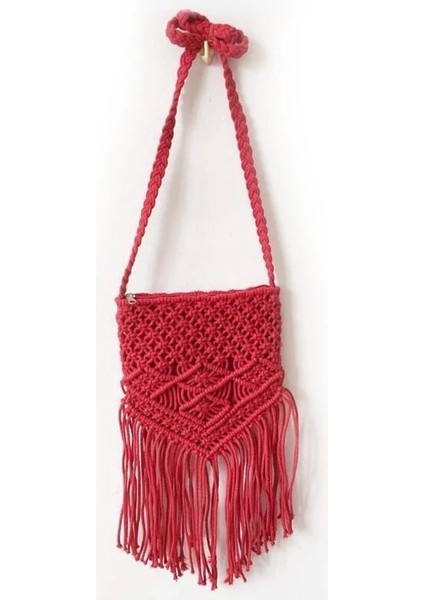 Stlye1 Kırmızı Stil Yeni El Yapımı Ip Dokuma Çanta Örme Rattan Yaz Plaj Çantası Püskül Bohe Bolsos Kadınsı Tığ Saçaklı Kadın Omuz Çantaları (Yurt Dışından)