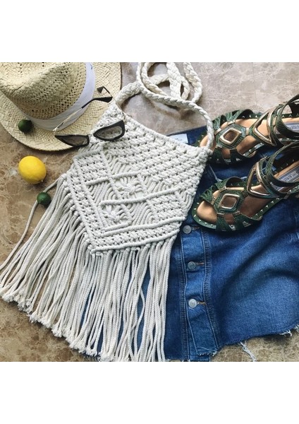 Stlye1 Kırmızı Stil Yeni El Yapımı Ip Dokuma Çanta Örme Rattan Yaz Plaj Çantası Püskül Bohe Bolsos Kadınsı Tığ Saçaklı Kadın Omuz Çantaları (Yurt Dışından)