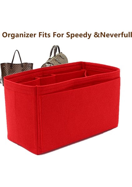 Kırmızı Stil Hızlı30 Hızlı Keçe Kumaş Ekleme Çanta Organizatör Makyaj Çanta Organizatör Seyahat Iç Taşınabilir Kozmetik Çantaları Neverfull Organizatör (Yurt Dışından) fiyatları