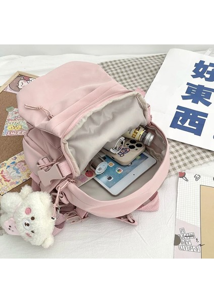 Beyaz Stil Aksesuarlarla Moda Kawaii Mini Sırt Çantası Kadın Omuz Çantası Genç Kızlar Için Çok Fonksiyonlu Küçük Sırt Çantası Bayanlar Travle Okul Sırt Çantaları (Yurt Dışından) indirimleri