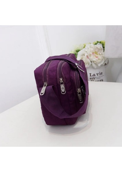 No.27 Tarzı Kadın Modası Düz ​​renk Fermuar Su Geçirmez Naylon Omuz Çantası Kadın Crossbody Çanta Bayanlar Bolsa Feminina Su Geçirmez Seyahat Çantası (Yurt Dışından)