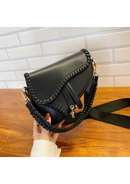Siyah Stil 20X17X6CM 2021 Yeni Örgü Bayan El Çantaları Pu Yastık Kadınlar Için Klasik Çanta Hafif Lüks Moda Tek Omuz Messenger Crossbody Çanta (Yurt Dışından)