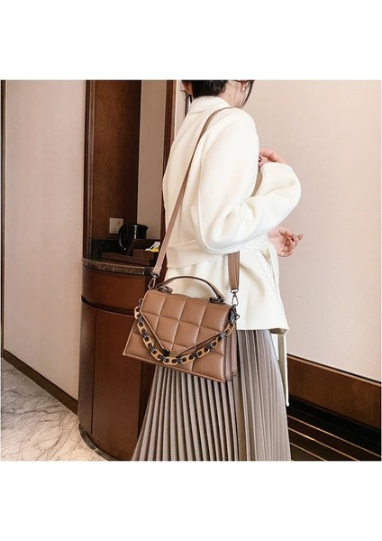 Siyah Stil Kadın Küçük Kare Çanta Tote Moda Yeni Pu Deri Kadın Çanta Kadın Tote Için Katı Lingge Omuz Crossbody Çanta (Yurt Dışından) fiyatları