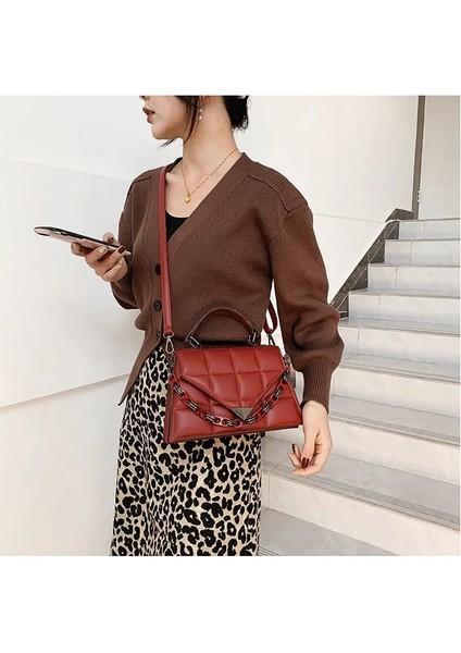 Siyah Stil Kadın Küçük Kare Çanta Tote Moda Yeni Pu Deri Kadın Çanta Kadın Tote Için Katı Lingge Omuz Crossbody Çanta (Yurt Dışından) indirimleri