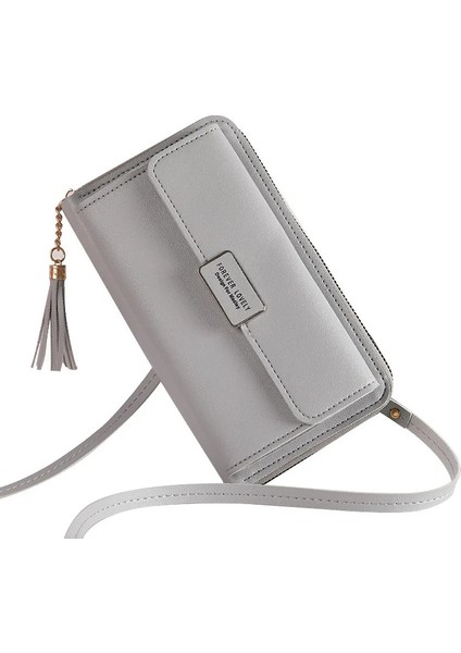 Gri Stil Yeni Kadın Çanta Kadın Büyük Kapasiteli Omuz Çantaları Lady Çile Fermuar Çanta 6.5ıone Cüzdan Askısı Debriyaj Sikke Kart Sahibinin (Yurt Dışından)