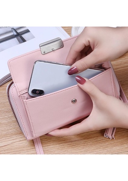 Gri Stil Yeni Kadın Çanta Kadın Büyük Kapasiteli Omuz Çantaları Lady Çile Fermuar Çanta 6.5ıone Cüzdan Askısı Debriyaj Sikke Kart Sahibinin (Yurt Dışından) modelleri