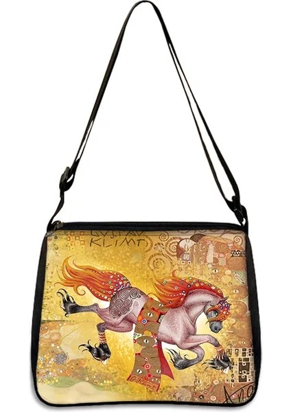 YXBGUSTC01CW Stili 20CMX24CM Gustav Klimt Yağlıboya Omuz Çantası Öpücük Gözyaşı La Virgen Debriyaj Kadın Rahat Çanta Kız Messenger Çanta Tuval Crossbody Çanta (Yurt Dışından)