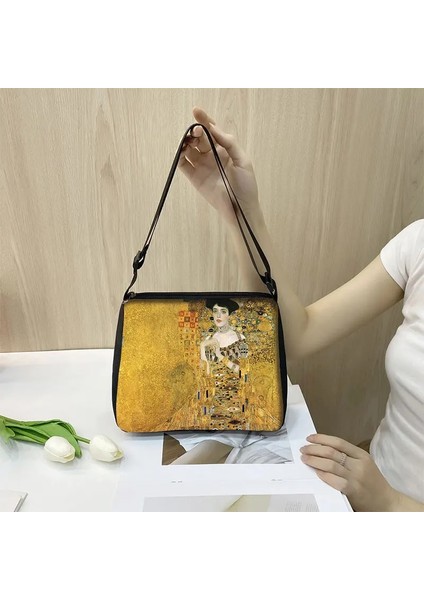 YXBGUSTC01CW Stili 20CMX24CM Gustav Klimt Yağlıboya Omuz Çantası Öpücük Gözyaşı La Virgen Debriyaj Kadın Rahat Çanta Kız Messenger Çanta Tuval Crossbody Çanta (Yurt Dışından) indirimleri
