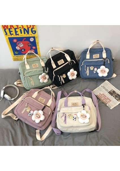 Pembe Tarzı Aksesuarlarla Çiçek Su Geçirmez Okul Çantaları Kadın Işlevli Sırt Çantası Kadın Trendi Kawaool Sırt Çantaları Moda Sevimli Sınıf Bookbag Bayanlar (Yurt Dışından) fırsatları