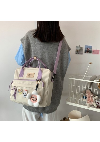 Pembe Tarzı Aksesuarlarla Çiçek Su Geçirmez Okul Çantaları Kadın Işlevli Sırt Çantası Kadın Trendi Kawaool Sırt Çantaları Moda Sevimli Sınıf Bookbag Bayanlar (Yurt Dışından) indirimleri