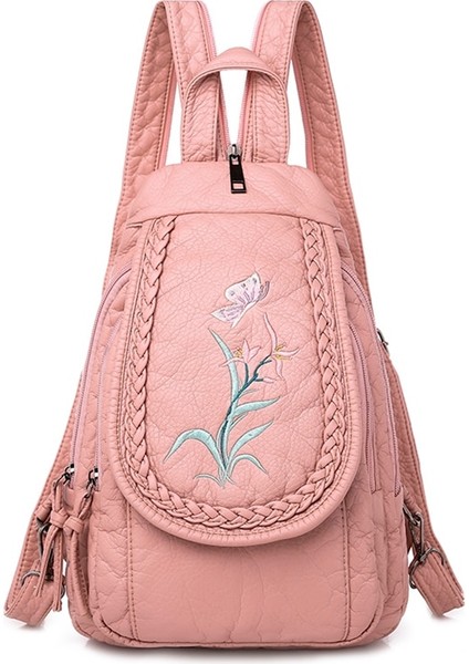 Pembe-11 Tarzı Yüksek Li Sırt Çantası Wome Için Yeni Beyaz Deri Sırt Çantası Okul Çantası Genç Kızlar Için Kadın Seyahat Sırt Çantası Mochila (Yurt Dışından)
