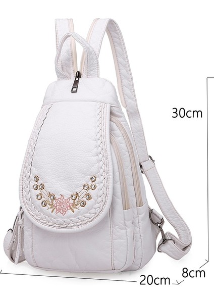 Pembe-11 Tarzı Yüksek Li Sırt Çantası Wome Için Yeni Beyaz Deri Sırt Çantası Okul Çantası Genç Kızlar Için Kadın Seyahat Sırt Çantası Mochila (Yurt Dışından) modelleri