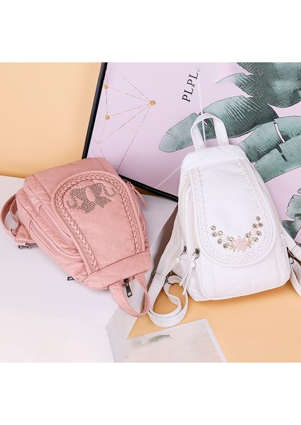Pembe-11 Tarzı Yüksek Li Sırt Çantası Wome Için Yeni Beyaz Deri Sırt Çantası Okul Çantası Genç Kızlar Için Kadın Seyahat Sırt Çantası Mochila (Yurt Dışından) indirimleri