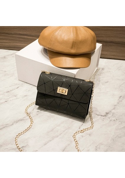 Beyaz Stil Women Fashionable Shoulder Bags New Female Messenger Bag Handbag Chain Wild Crack Printing Wild Crossbody Bag Diamond Lattice (Yurt Dışından) fırsatları