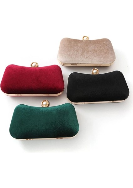 Siyah Stil Kadın Akşam Omuz Çantası Gelin Kadife Debriyaj Parti Balo Düğün Crossbody Çanta Çanta (Yurt Dışından) fiyatları