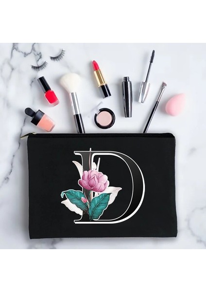 3siyah x Stili Moda Kız Makyaj Çantası Mektup Desen Klasik Organizatör Çanta Organizatör Güzellik Çantası En Iyi Mezuniyet Hediyesi Fikir Çantaları Kozmetik Çantaları (Yurt Dışından) indirimleri