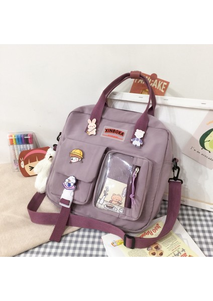 Mor Tarzı Sadece-Çanta Wtuq Kore Kawaii Kadınlar Çok Fonksiyonlu Sırt Çantası Kadın Şeffaf Cep Schoolbag Genç Kızlar Için Yeni Seyahat Omuz Çantaları (Yurt Dışından) fiyatları