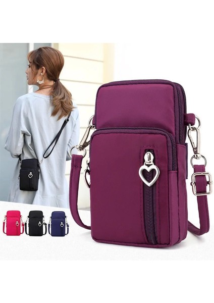 Küçük Menekşe Tarzı Kadın Dikey Mini Çanta Omuz Askısı Messenger Göğüs Çanta Cüzdan Işlevli Cep Telefonu Çantası Bozuk Para Cüzdanı Crossbody Çanta (Yurt Dışından) modelleri