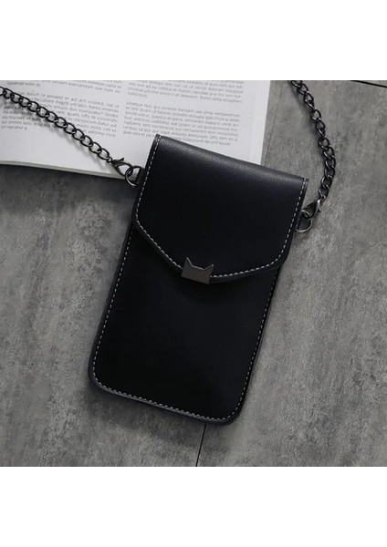Tip 2 Siyah Tip 2 Stil Kadın Deri Messenger Çanta Mini Cep Cep Telefonu Kılıfı Öğrenci Crossbody Kılıf Debriyaj Çanta Cüzdan Kız Küçük Omuz Çantası Çanta (Yurt Dışından)