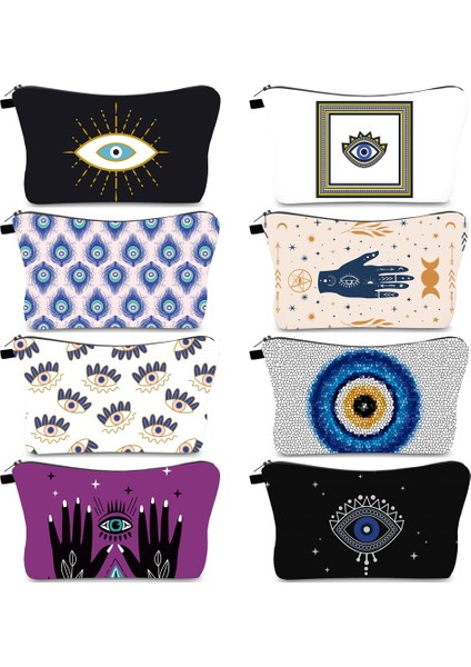 HZB1176 Tarzı Kadınlar Için Kozmetik Çantası Nazar Desen Dijital Baskı Tuvalet Çantası Seyahat Organizatörü Makyaj Çantaları Için (Yurt Dışından) fiyatları