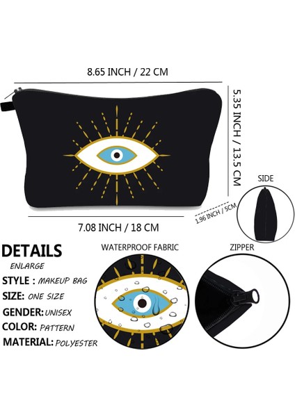 HZB1176 Tarzı Kadınlar Için Kozmetik Çantası Nazar Desen Dijital Baskı Tuvalet Çantası Seyahat Organizatörü Makyaj Çantaları Için (Yurt Dışından) modelleri