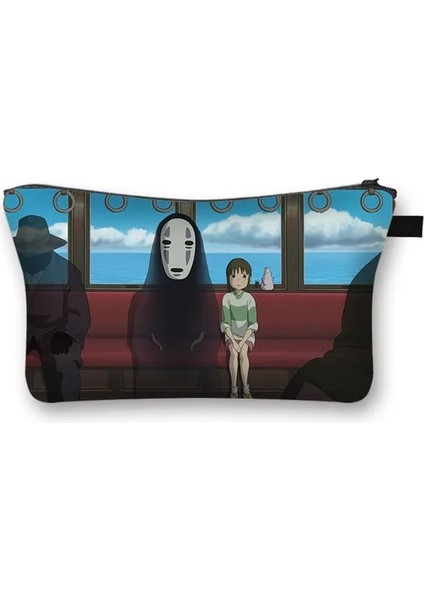 SHZBTOTOR02 Stili Anime Karikatür Ruhların Kaçışı Kozmetik Çantası Genç Kız Makyaj Çantası Kadın Rahat Kozmetik Çantası Seyahat Organizatör Çantaları Güzellik Çantası (Yurt Dışından)