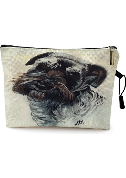 Desen 9 Stili 22X13CM Yağlıboya Schnauzer Westie Köpek Baskı Kadın Kozmetik Çantaları Güzel Rahat Seyahat Taşınabilir Saklama Çantası Tuvalet Makyaj Çantası (Yurt Dışından)