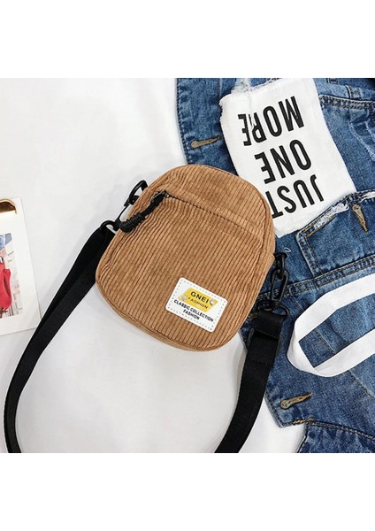 Kahverengi Tarzı Kadın Mini Kanvas Omuz Çantası Küçük Kadife Kumaş Messenger Çanta Tuşları Için Telefon Pembe Crossbody Çanta Kızlar Için Sevimli Fermuar Çanta (Yurt Dışından) fiyatları