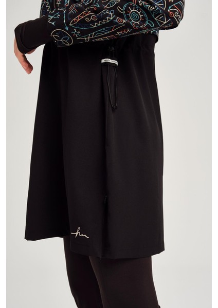 Tatil Tema Desenli Siyah Yeşil Jileli 5 Parça Tesettür Mayo Takımı indirimleri