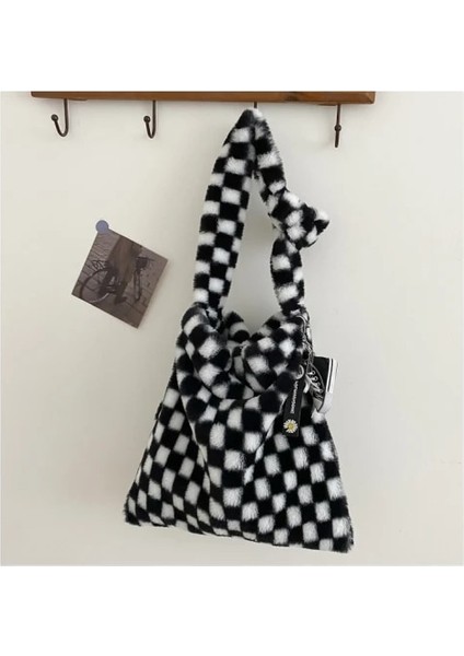 Ayakkabı Kolye Stili Ekle Vintage Sevimli Crossbody Serin Kızlar Çanta Çanta Yumuşak Peluş Kürklü Kadın Messenger Çanta Zarif Faux Kürk Bayan Omuz Çantaları (Yurt Dışından)