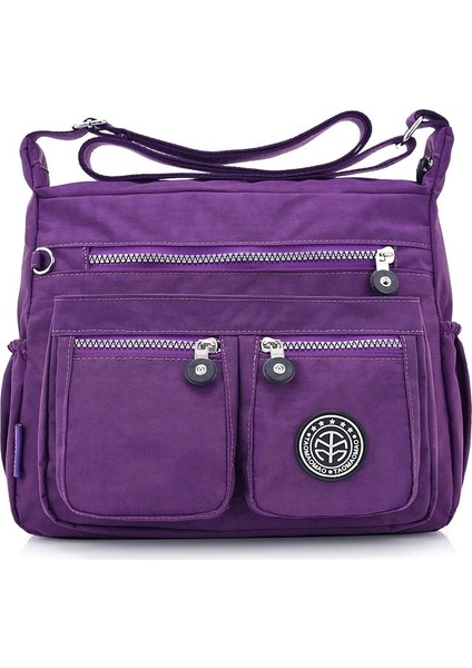 Mor Tarzı Kadın Naylon Omuz Çantaları Kadın Katı Fermuar Lüks Kadın Handag Tasarımcı Postacı Çantaları Yaz Plaj Crossbody Çanta Ana Kesesi (Yurt Dışından)
