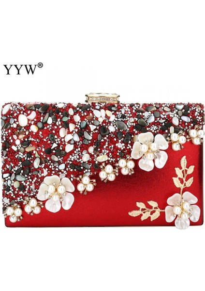 Beyaz Stil Kadın Akşam Çanta Bayanlar Çiçek Düğün Manşonları Kadın Partisi Lüks Debriyaj Çanta Rhinestone Moda Zinciri ile Crossbody Çanta (Yurt Dışından) fiyatları