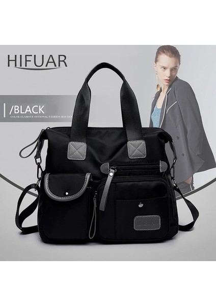 Siyah 2 Tarzı Büyük Kapasiteli Kadınlar Su Geçirmez Rahat Bez Spor Seyahat Çantası Unisex Açık Çanta Cep Omuz Çantaları Kadın Gmy Packbag (Yurt Dışından) fırsatları