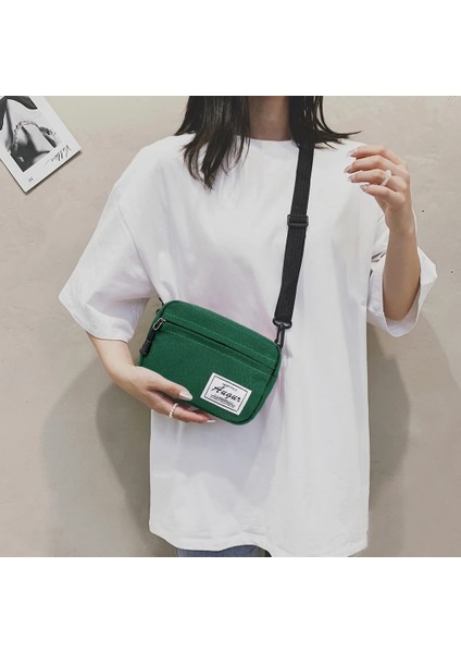 Qiuming Shop Pembe Tarzı Unisex Fanny Crossbody Kadın Çanta Trendi Katı Renk Eğlence Kare Omuz Paketi Harajuku Kore Tarzı Çanta Telefon Çantası Yeni (Yurt Dışından)