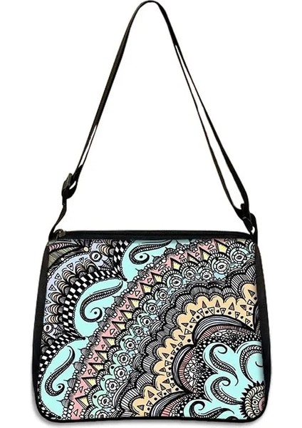 YXBMTLS10 Stili 20CMX24CM Mandala Flowerote Çanta Kadın Etnik Geleneksel Alışveriş Çantası Çiçek Baskı Bayan Seyahat Için Omuz Çantası Messenger Çanta (Yurt Dışından)