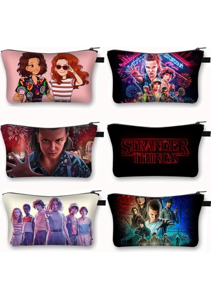 SHZBSTHING13 Tarzı Stranger Things Kozmetik Çantası Kadın Makyaj Çantası Genç Kız Saklama Torbaları Bayan Kozmetik Çantası Kadın Makyaj Torbaları Organizatör (Yurt Dışından)
