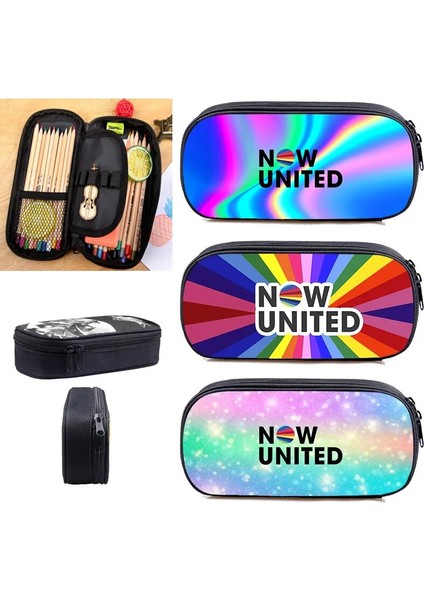 B17 Stili Fashion Now United Kalem Kutusu 3D Nu Takımı Makyaj Çantası Basılı Okul Malzemeleri Kozmetik Çantaları Kılıf Fermuar Kılıfı Şimdi United Mochila (Yurt Dışından) fiyatları
