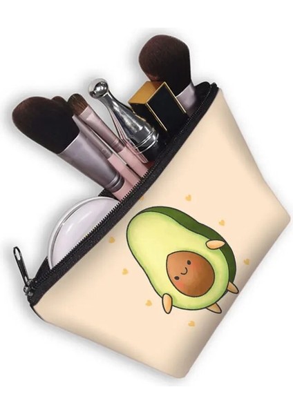 SHZBAVOCADOCW04 Stili Komik Avokado Kozmetik Çantası Kadın Moda Makyaj Çantaları Kızlar Fermuar Kılıfı Bayanlar Ruj Tutucu Çanta Organizatör Kozmetik Durum Için (Yurt Dışından) indirimleri
