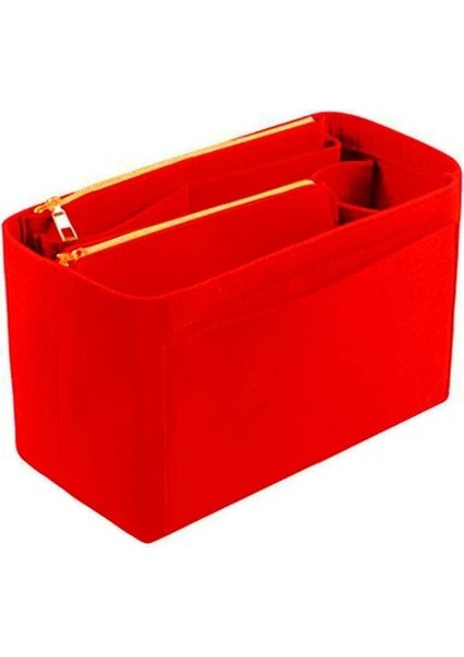 Kırmızı Stil 34X17X18CM Yeni Popüler Kadın Makyaj Organizatör Keçe Bez Ekleme Çantası Çok Fonksiyonlu Seyahat Kozmetik Çantası Kız Depolama Tuvalet Astar Çantaları (Yurt Dışından)