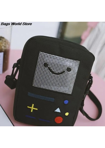 Yeşil Stil Kadın Rahat Omuz Çantası Sevimli Kız Mini Naylon Robot Telefon Çanta Messenger Bolsas De Marca Komik Kawaii Crossbody Çanta (Yurt Dışından) indirimleri