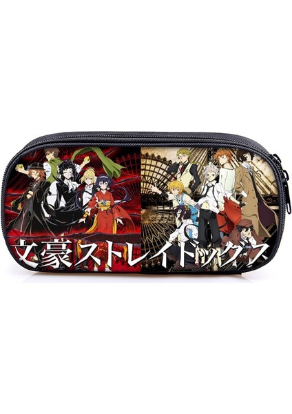 DQBBBUNGOSTRY06 Stili Anime Bungou Sokak Köpekleri Kozmetik Kılıfları Erkek Kız Karikatür Kalemlik Okul Çantası Dazai Osamu Chuya Nakahara Bungo Sokak Köpek Çantası (Yurt Dışından)
