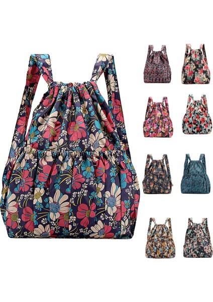 Bir Stil Moda Ipli Sırt Çantaları Kadın Hafif Büyük Kapasiteli Çiçek Ettyle Su Geçirmez Naylon Sırt Çantası Omuz Sırt Çantaları (Yurt Dışından) fiyatları