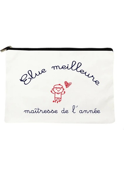 W01358-TBWH-D Stili Fransız Baskı Makyaj Çantaları Kadın Kozmetik Çantası Seyahat Tuvalet Organizatör Kadın Depolama Makyaj Çantaları Kalem Çantası Öğretmen Hediyeleri (Yurt Dışından)