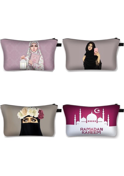 SHZBMUSLIM08 Stili Başörtüsü Yüz Müslüman Islam Gril Gözler Kozmetik Çantası Kadın Makyaj Çantası Bayanlar Moda Kozmetik Durumda Tuval Makyaj Organizatör Çantaları (Yurt Dışından) modelleri