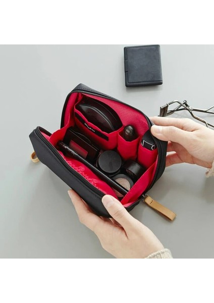 Mavi Stil 2021 Yeni Kadın Kozmetik Çantası Düz ​​renk Kore Tarzı Makyaj Çantası Kılıfı Tuvalet Çantası Su Geçirmez Makyaj Organizatör Kılıfı (Yurt Dışından)